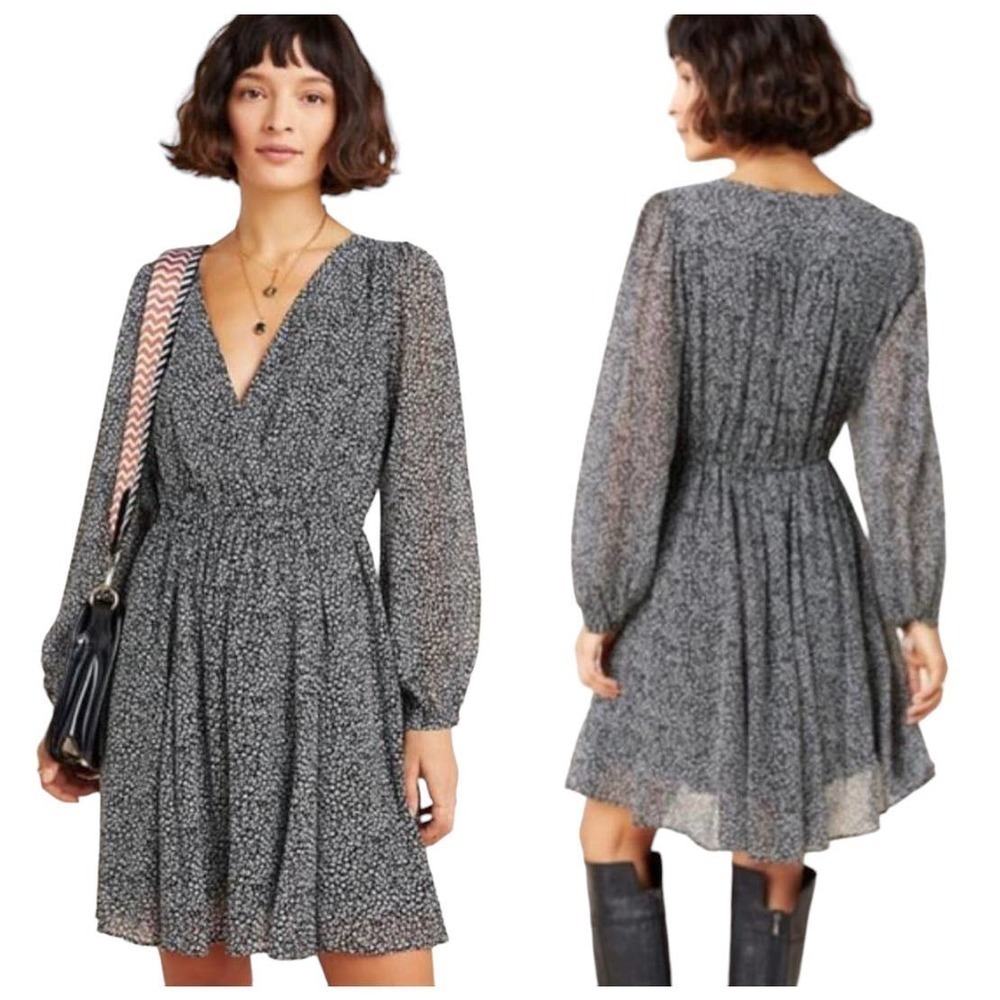 Maeve Faux‎ Wrap Carolyn Animal Print Elastic Waist Boho Y2K